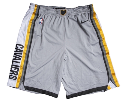 2017-18 LeBron James Cleveland Cavaliers City Edition Uniform Shorts (MEARS)